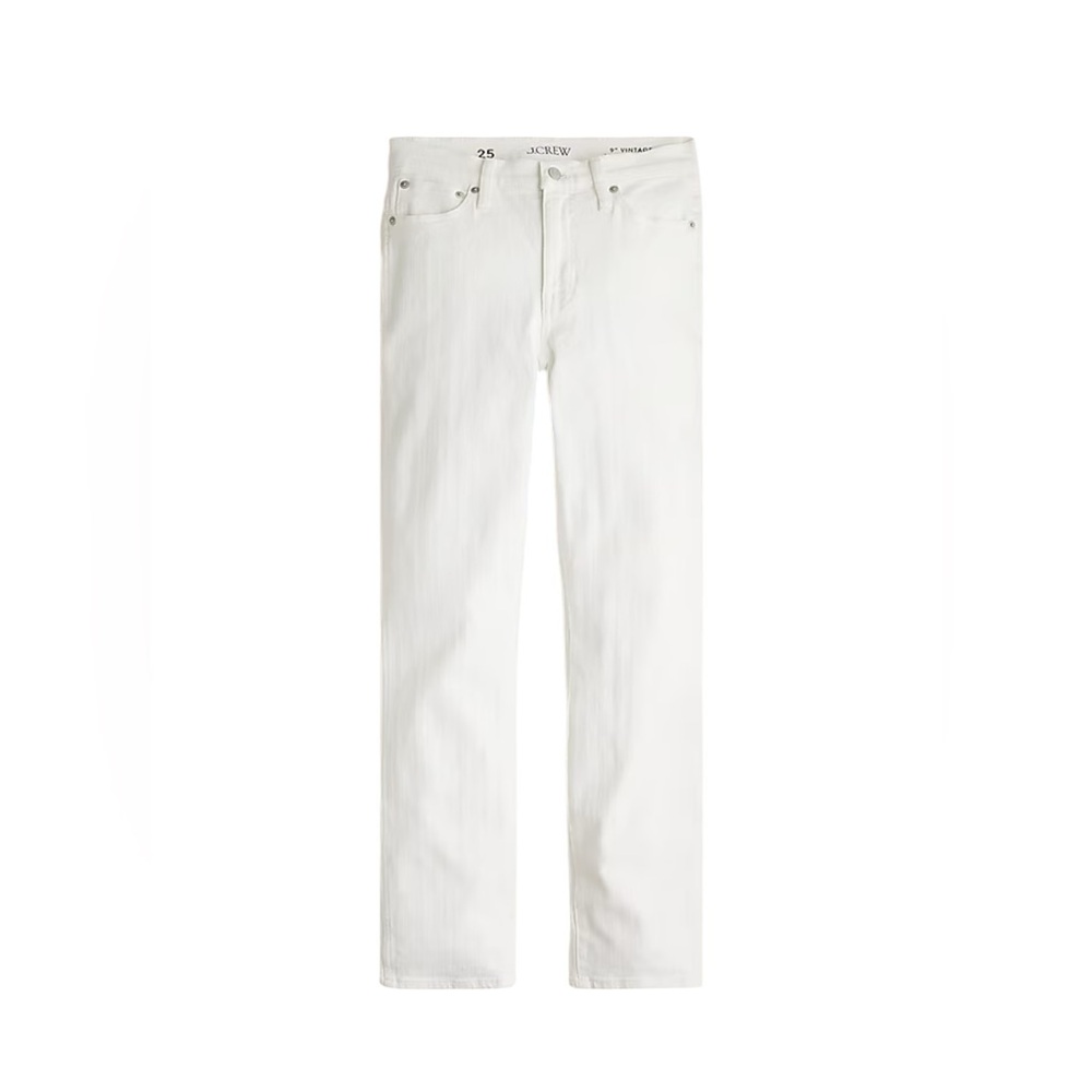 J.Crew 9” Vintage Slim Straight Jeans in White Wash